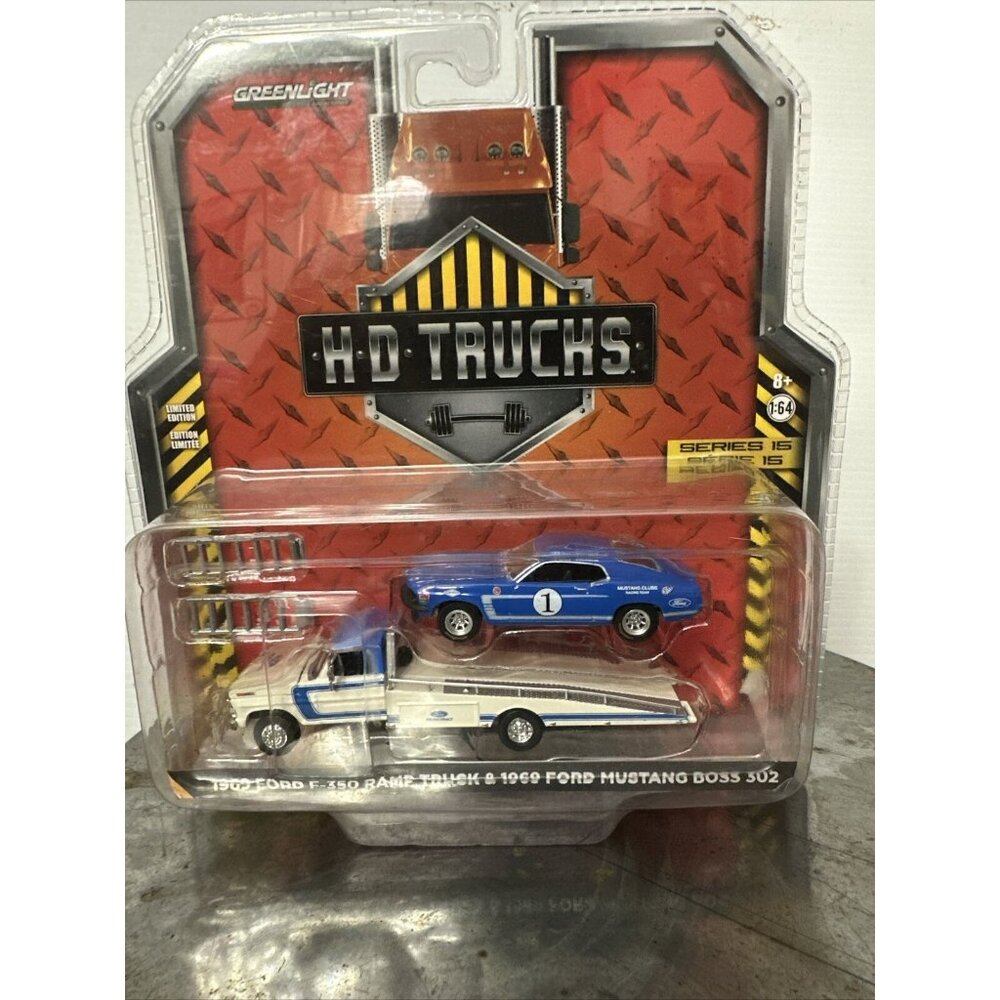 Greenlight 1969 FORD F350 RAMP‎ TRUCK & 1969 MUSTANG BOSS 302 HD Trucks